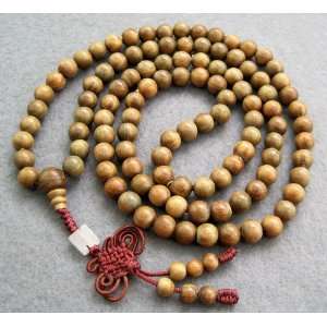   108 Green Sandalwood Beads Prayer Mala Necklace 