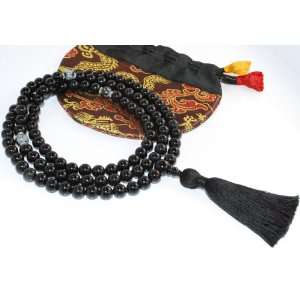 8mm Black Onyx Mala Buddhist Prayer Beads (Made and Shipped From the 