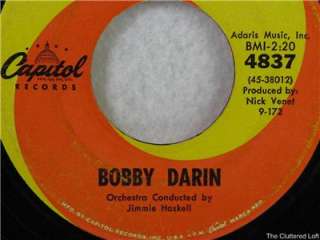   MAN ANSWERS / A TRUE TRUE LOVE 1962 Bobby Darin 45 rpm Vinyl Recording