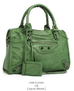 Womens PU Leather Shoulder Cross Body Bag M6006 Black Brown Green Navy 