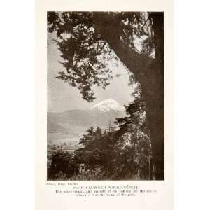  1924 Print Popocatepetl Volcano Mountain Puebla Mexico 