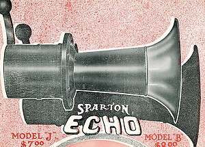 1914 Sparton ECHO WARNING Signal (Horn) 2 Pg,2 Color AD  
