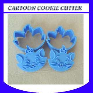 2pcs blue Disney Marie Cat cookie cutter Fondant Cakes  