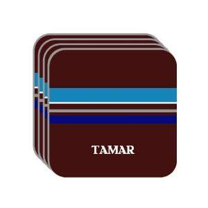 Personal Name Gift   TAMAR Set of 4 Mini Mousepad Coasters (blue 