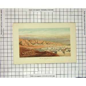  Antique Colour Print Dead Sea Shore Sebbeh Masada