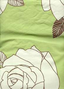 KEY LIME GREEN & BROWN FLORAL TAILORED VALANCE  