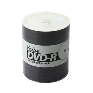  100 JVC Taiyo Yuden Value Line 16x DVD R White Inkjet Hub 