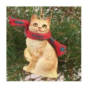  Orange Tabby Manx Cat Ornament