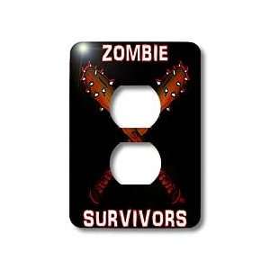   ZOMBIE CLUBS survivors clubs 1 on black   Light Switch Covers   2 plug