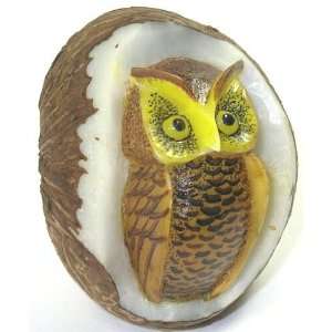Relief Carved Owl Tagua Carving 