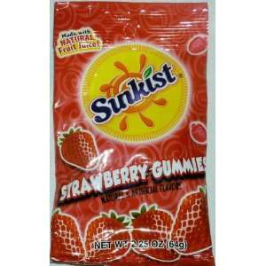 Sunkist Strawberry Gummies, Made with Natural Fruit Juice, 2.25 Oz 
