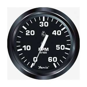  Faria Euro Series Black Tachometer Universal All O/B 