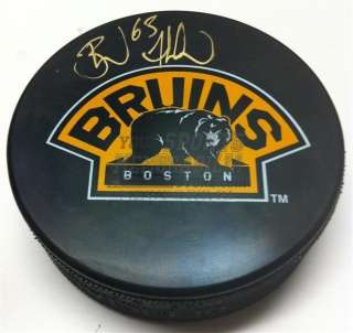 Brad Marchand Boston Bruins signed 3rd logo puck  