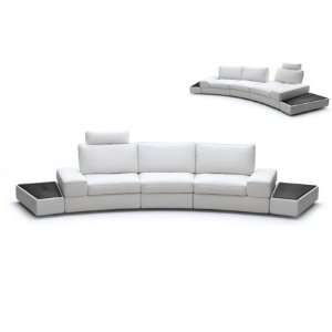 MIDORILARGESET Midori Series White Leather Modern Sectional Sofa Set 