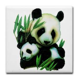  Tile Coaster (Set 4) Panda Bear And Cub 