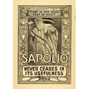 1907 Ad Sapolio Soap Sythe Father Time Personal Hygiene 