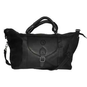  NHL Black Leather Top Zip Travel Bag