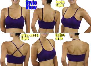 Pink Cami Sports Bra Workout Bralette Supportive Padded  