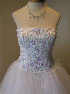 NWOT Winnie Couture wedding dress bridal gown quinceanera White/multi 