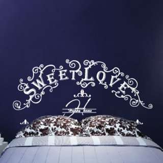 Sweet Love Bed Frame STICKER Removable Adhesive Decals  