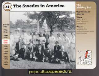 THE SWEDES IN AMERICA Sweden Swedish Immigrants CARD  