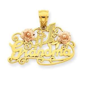  14k Yellow Gold Yellow & Rose Gold #1 Grandma with Roses 