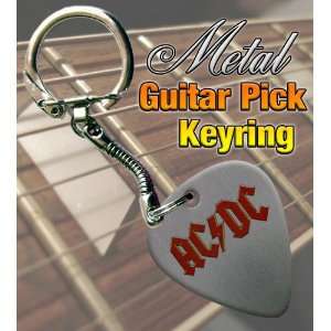 AC/DC Logo Metal Guitar Pick Keyring Musical Instruments