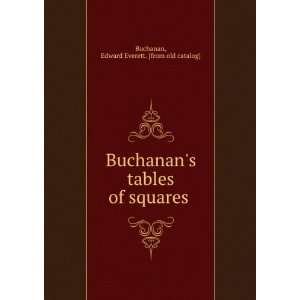  Buchanans tables of squares Edward Everett. [from old catalog 