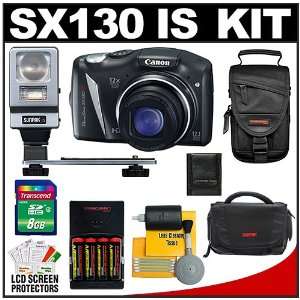  Canon PowerShot SX130 IS Digital Camera (Black) with 8GB 