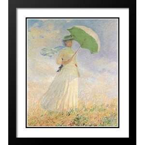 Claude Monet Framed and Double Matted Art 25x29 Woman with Sunshade 