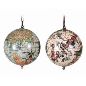  Set Of Two Mercator Colored Globes