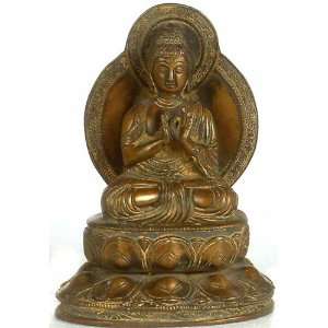  Buddha in Dharmachakra Mudra   Brass Sculpture