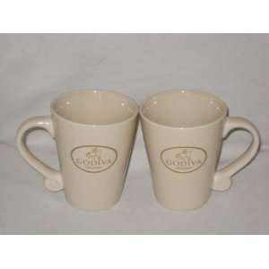  (2) Pair Godiva Porcelain Hot Chocolate Coffee Mugs 