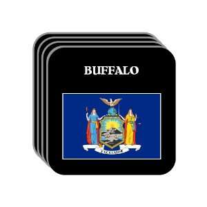US State Flag   BUFFALO, New York (NY) Set of 4 Mini Mousepad Coasters