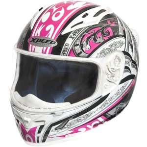   XF705 Street Racing Motorcycle Helmet   White/Pink / Large Automotive