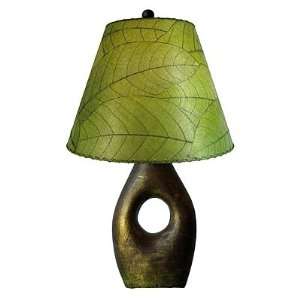    Earthenware Base with Cocoa Leaf Shade Lamp