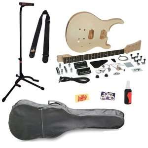 Saga HT 10 Build Your Own P Style Electric Guitar Kit Bundle with Gig 