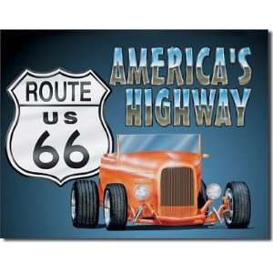   66 Americas Highway Roadster Retro Vintage Tin Sign