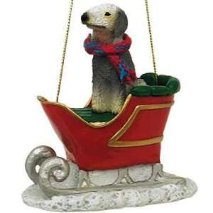  Bedlington Terrier in a Sleigh Christmas Ornament