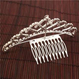Fashion Bridal Rhinestone Crown Hair Comb Pin Tiara  