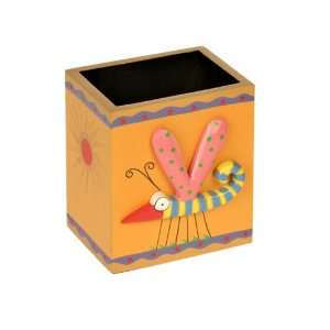  Wood Pencil Cup Dragonfly Colorful Tails Pencil Cup 
