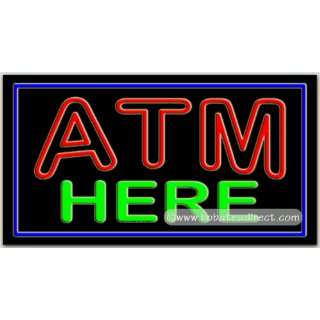 ATM Here Neon Sign (20H x 37L x 3D) Grocery & Gourmet Food