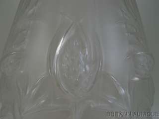 WONDERFUL ETLING FRANCE Thistle FROSTED Crystal Vase Signed M Perron 
