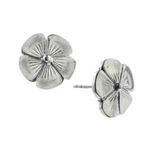  Small Silver Buttercup Flower Stud Earrings 1928 Jewelry 