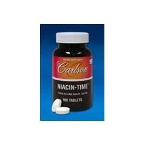  Carlson Labs Niacin Time Time Release, 500mg, 100 Tablets 