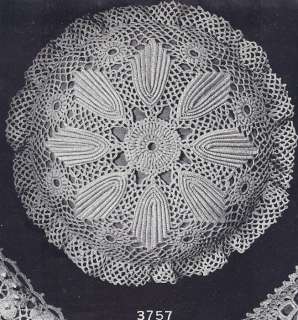 Vintage Crochet PATTERN Motif Bedspread Sunburst Leaf  
