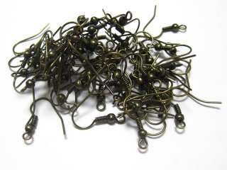 1000 Bronze Earring Fish Hook Coil Earwire Ear Wire  