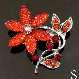    1pc Austrian rhinestone crystal flower brooch pin  