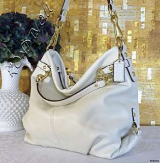 NWT COACH STUNNING WHITE BROOKE LARGE LEATHER LIMITED STYLE HOBO TOTE 
