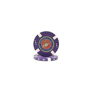   MARINES Seal on Purple Big Slick Texas Holdem Poker Chips Pack of 50